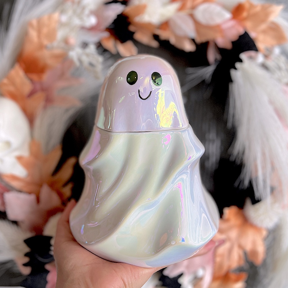 ✨NEW👻Target Bullseye Playground 2024 Iridescent Ghost Cookie Jar🍭